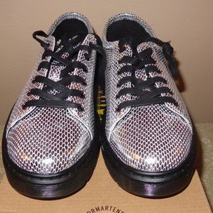 Dr Marten SPIN Snake Silver Chrome Metallic